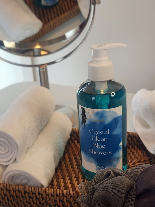 Crystal Clear Blue Showers Vessel Love Body Wash